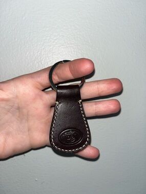 Dooney & Bourke Dark Brown Leather Bag Charm/Key Ring